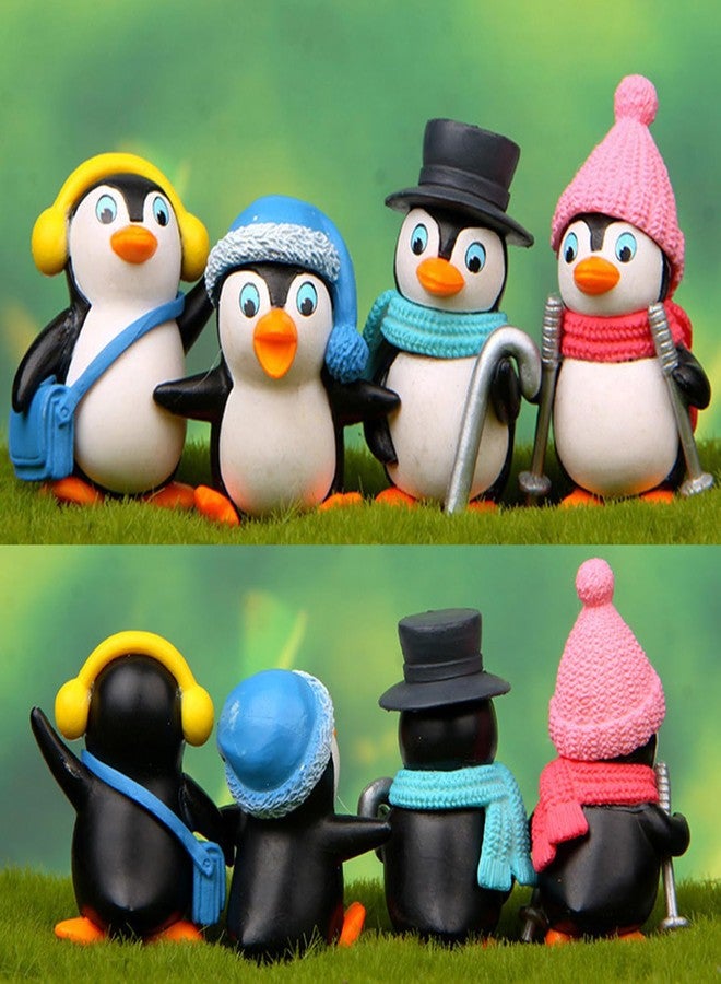 Spiaty Winter Penguin Home, Car and Office Decor Figurine (Small, Multi, Set of 4) - Image 1
